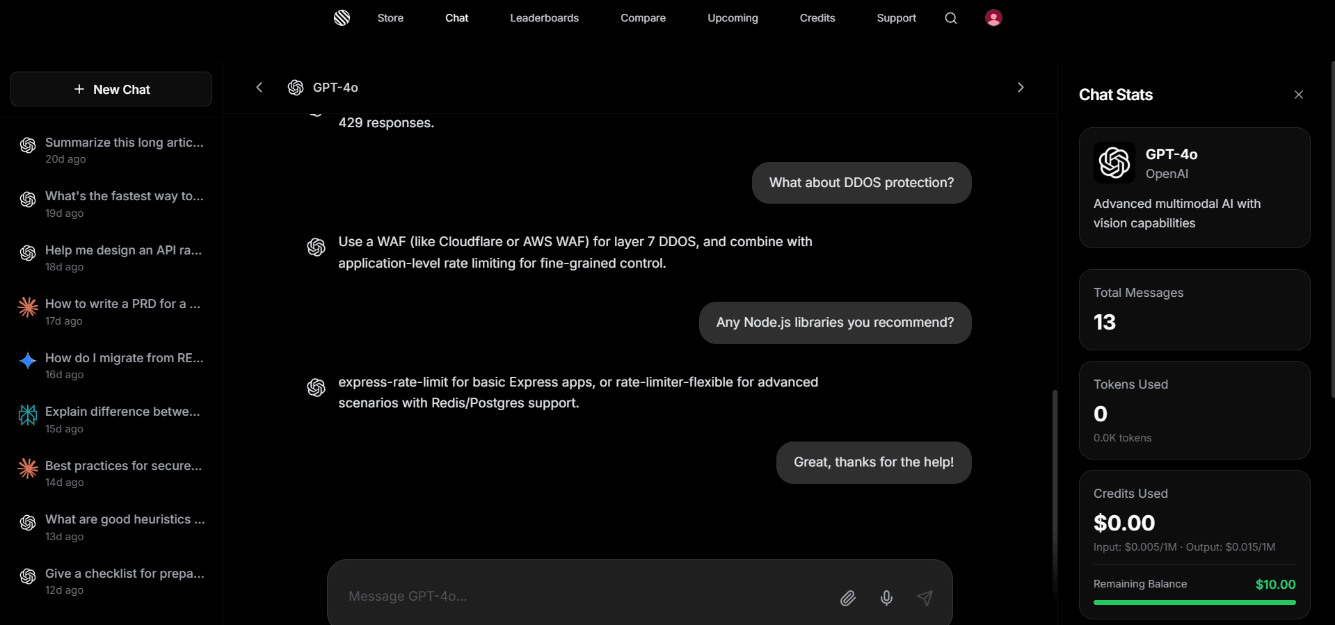 Screenshot showing routed handoffs inside the chat runtime